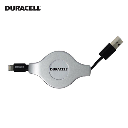 CABLE USB RETRACTIL DURACELL LIGHTNING BLACK (PN BZ740)